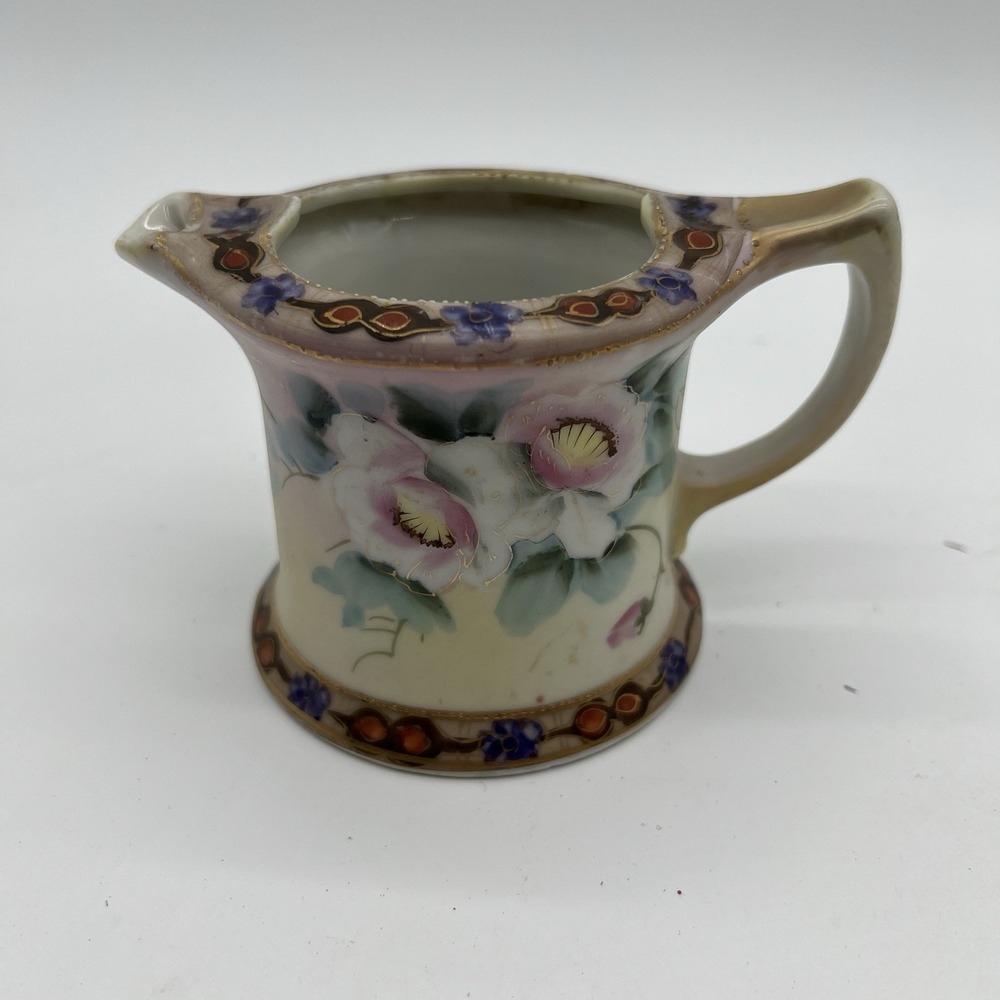 Antique Hand Painted Nippon Small Pitcher Creamer c.1890-1921 Japan Roses